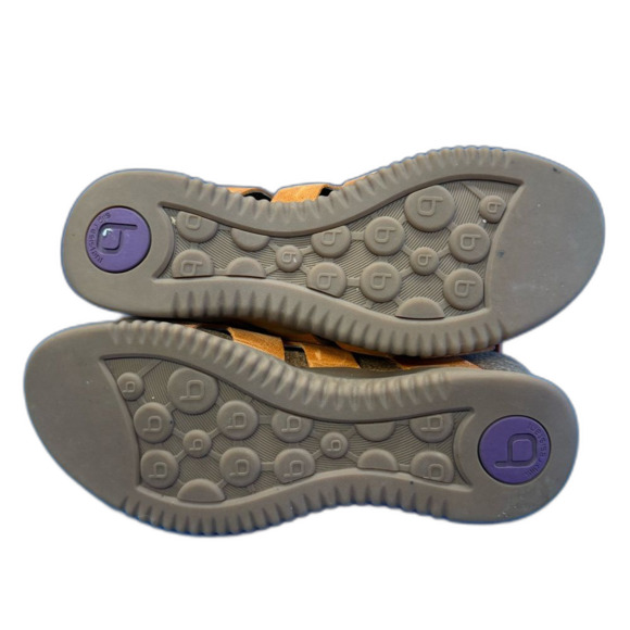 Bionica wedge orange leather sandals brown lace up  closure size 9.5 - Picture 11 of 14